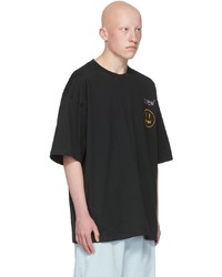 drew house Black Stacked Logos T Shirt