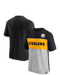 FANATICS Branded Blackheathered Gray Pittsburgh Ers Colorblock T Shirt