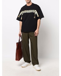 Lanvin Crazy Curb Lacing Embellished Round Neck T Shirt