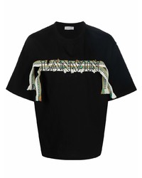 Lanvin Crazy Curb Lacing Embellished Round Neck T Shirt