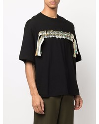 Lanvin Crazy Curb Lacing Embellished Short Sleeve T Shirt