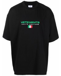 Vetements Embroidered Flag Logo Cotton T Shirt