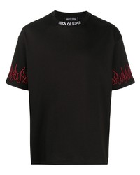 Vision Of Super Embroidered Flame T Shirt