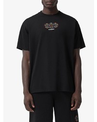 Burberry Embroidered Globe Graphic Cotton Oversized T Shirt