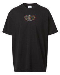 Burberry Embroidered Globe Graphic Cotton Oversized T Shirt