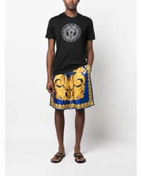 Versace Embroidered Logo Cotton T Shirt