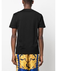 Versace Embroidered Logo Cotton T Shirt