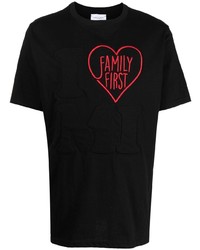 Family First Embroidered Logo Cotton T Shirt