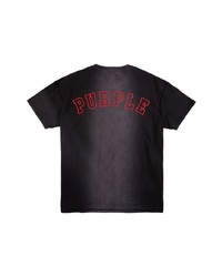 purple brand Embroidered Logo Distressed T Shirt