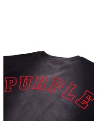 purple brand Embroidered Logo Distressed T Shirt