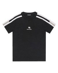 Balenciaga Embroidered Logo Stretch Cotton T Shirt
