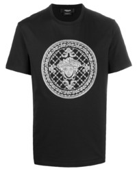 Versace Embroidered Medusa Motif T Shirt