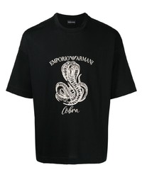 Emporio Armani Embroidered Short Sleeved T Shirt