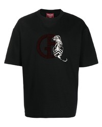Giorgio Armani Embroidered Tiger Logo T Shirt