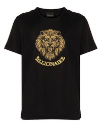 Billionaire Lion Logo Embroidered Cotton T Shirt
