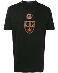 Dolce & Gabbana Logo Crown Embroidered T Shirt