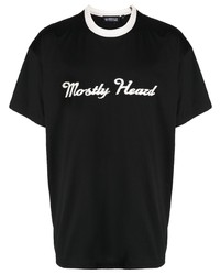Mostly Heard Rarely Seen Logo Embroidered Contrasting Collar T Shirt