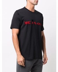 Kiton Logo Embroidered Cotton T Shirt