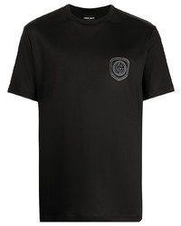 Giorgio Armani Logo Embroidered Cotton T Shirt