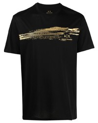 Armani Exchange Logo Embroidered Cotton T Shirt