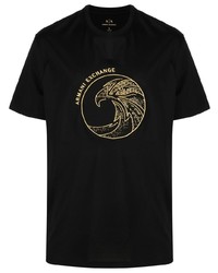 Armani Exchange Logo Embroidered Jersey Cotton T Shirt