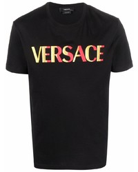 Versace Logo Embroidered T Shirt