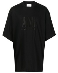 Ami Paris Logo Embroidered T Shirt