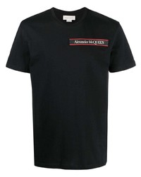 Alexander McQueen Logo Patch Cotton Jersey T Shirt