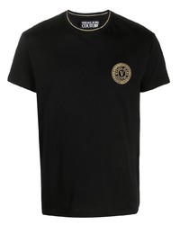 VERSACE JEANS COUTURE Metallic Embroidered Logo T Shirt