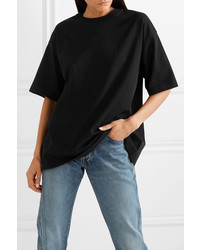 Balenciaga Oversized Embroidered Cotton Jersey T Shirt