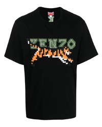 Kenzo Pixel Logo Embroidered T Shirt