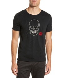 John Varvatos Star USA Skull Rose Applique T Shirt