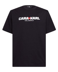 Karl Lagerfeld X Cara Delevingne Logo Embroidered T Shirt