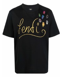 Fendi X Noel Fielding Logo Embroidered T Shirt