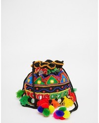 Glamorous Drawstring Cross Body Duffle Bag With Embroidery