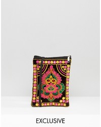 Reclaimed Vintage Inspired Embroidered Cross Body Bag