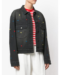 Stella McCartney Denim Heart Embroidered Jacket