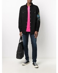 Diesel Dragon Embroidered Denim Overshirt