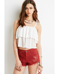 Forever 21 Embroidered Panel Cutoffs