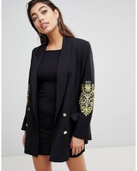 Ivyrevel Double Breasted Blazer With Embroidery At Sleevesgold
