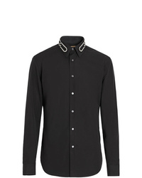 Black Embroidered Dress Shirt