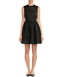 RED Valentino Cotton Dress With Embroidered Eyelet Trim