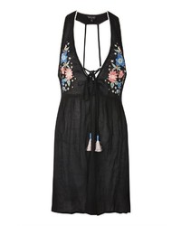 Topshop Embroidered Mini Dress