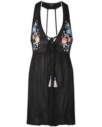 Topshop Embroidered Mini Dress