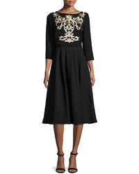 Ted Baker London Shamari Embroidered Bodice Dress Black