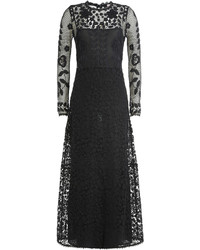 RED Valentino Red Valentino Floor Length Dress With Embroidered Overlay