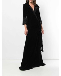 Parlor Embroidered Details Wrap Gown