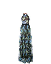 Marchesa Notte Embroidered Hydrangea Gown