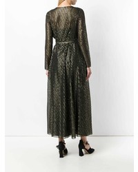 RED Valentino Embroidered Lame Long Dress