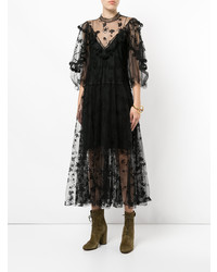 Chloé Embroidered Voile Peasant Dress